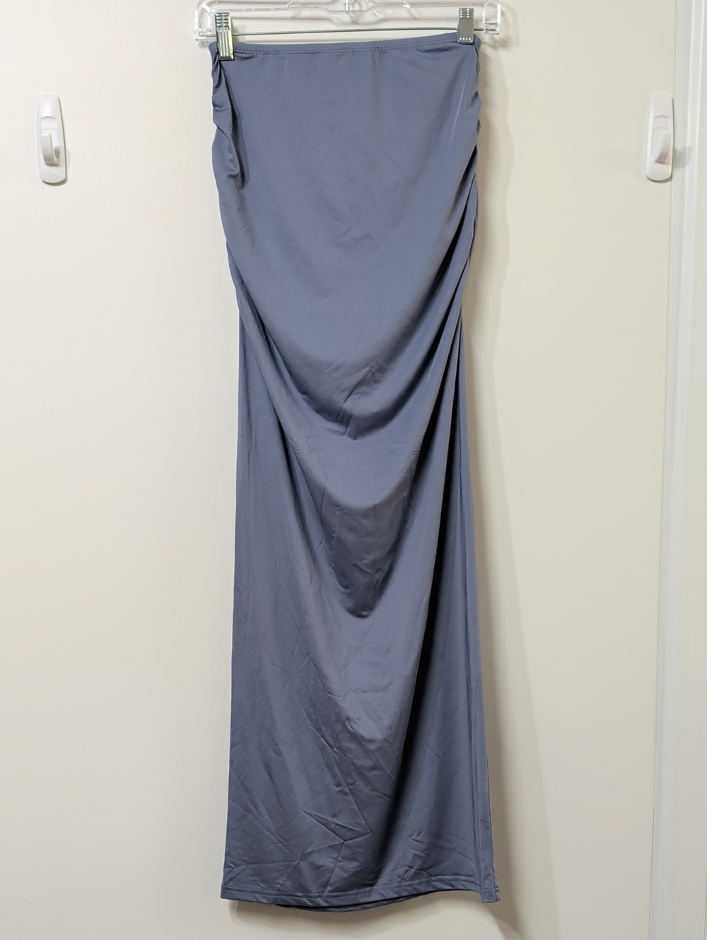 Slate Blue Ruched Tube Top Maxi Dress Size Small